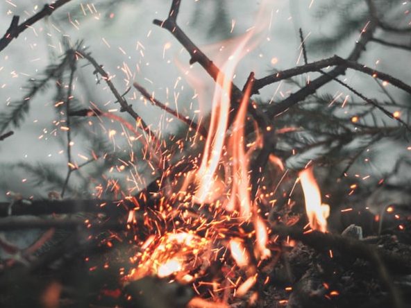 Nahaufnahme einer nackten Oberkörperpartie mit Händen, die die Brust bedecken.
