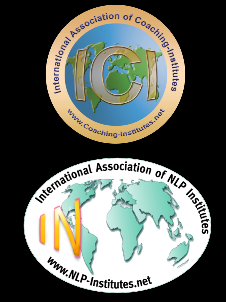 Zertifikate Business- und Personal-Coachin Abbildung des International Association of Coaching Institutes (ICI) Siegel  und des European Coa